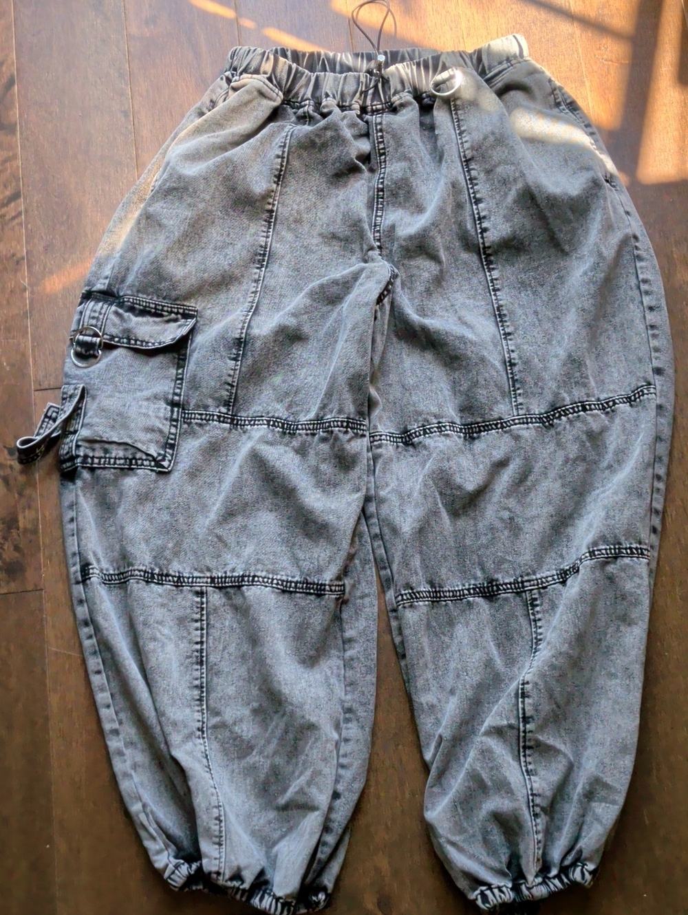 American Bazi Black Elastic Waist Pull-On Pants